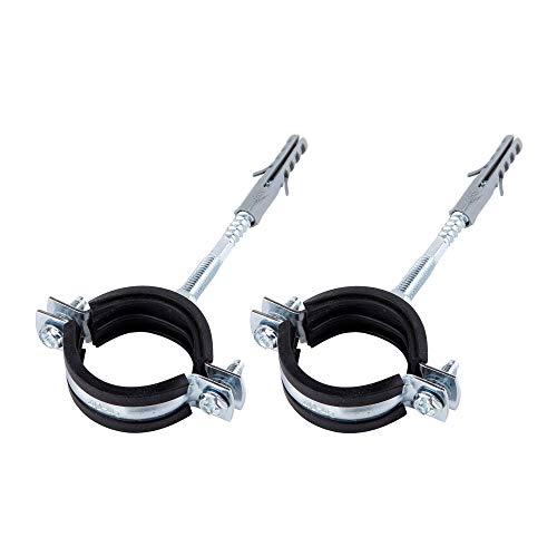 (2 Stück) Anti-Vibrations-Einzelrohr-Klammern aus Metall, mit Gummi ausgekleidet, für Rohre mit einem Durchmesser von 40–45 mm, 2 Stück von SYNYEY