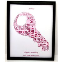 Neue Personalisierte 21. Geburtstag Schlüssel Der Tür "Key' Wort Kunst in Einem 8 "x 10" Glasfrontrahmen Präsentiert, Schönes Einzigartiges von SpecialnPersonal