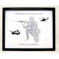 Neue Personalisierte Glückwünsche, "New Career "Army' Word Art, Präsentiert in Einem 8 "x 10" Glasfrontrahmen Schönes Einzigartiges Geschenk & Neue Personalisierte Glückwünsche, "New Career "Army' Word Art, Präsentiert in Einem 8 "x 10" Glasfrontrahmen Schönes Einzigartiges Geschenk & von SpecialnPersonal