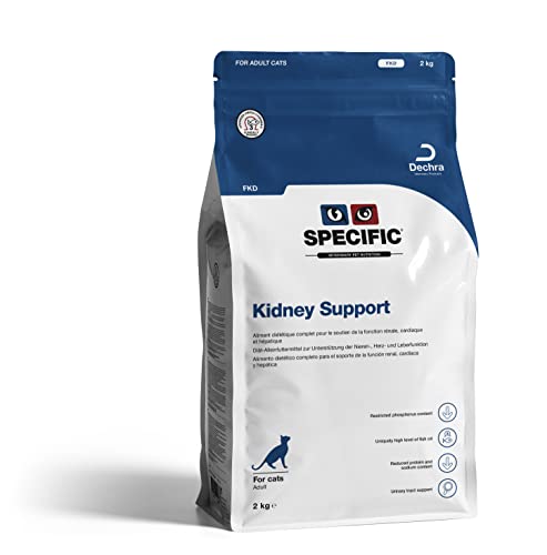 SPECIFIC® Kidney Support (FKD) 2kg - Trockenfutter für Katzen - Mit Omega-3 und Krillöl - Reduzierter Proteingehalt zur Entlastung der Nieren - Erwachsene Tiere - DECHRA Veterinary Products von SPECIFIC