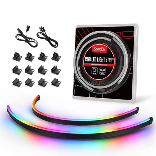 Speclux Neon Digital LED-Strip Combo-Set PC-LED-Streifen 400mm 5-V-3-Pin-Aura-SYNC, Gigabyte-Fusion, Mit 12 Starken Magnethalterungen von Speclux