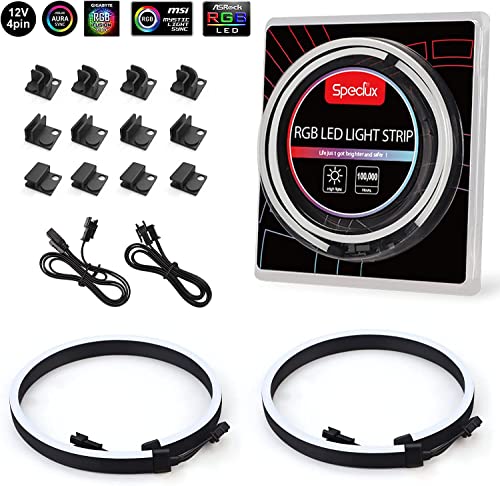 Speclux 12V 4 Pin Neon Digital LED Strip Combo Set, 39 LED-Leuchten, Digitales, Kompatibel mit Asus Aura, Asrock Led, Gigabyte Fusion, MSI Mystic Light usw (12V NEON Streifen) von Speclux