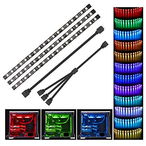 Speclux PC LED PC Innenbeleuchtung RGB LED Strip Motherboard-Steuerung, 12V 4-Pin, Kompatibel mit Asus Aura, Asrock RGB-Led, Gigabyte-Fusion, MSI Mystic Light, 30cm von Speclux