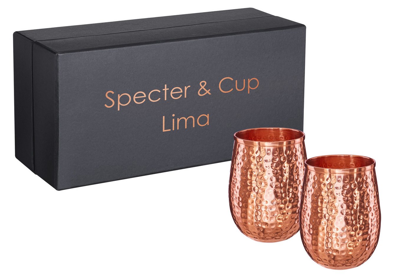 Specter & Cup Cocktail-Set Lima - Kupferbecher-Set 2er-Set, (2-tlg., Cocktail-Kupferbecher 470 ml) von Specter & Cup