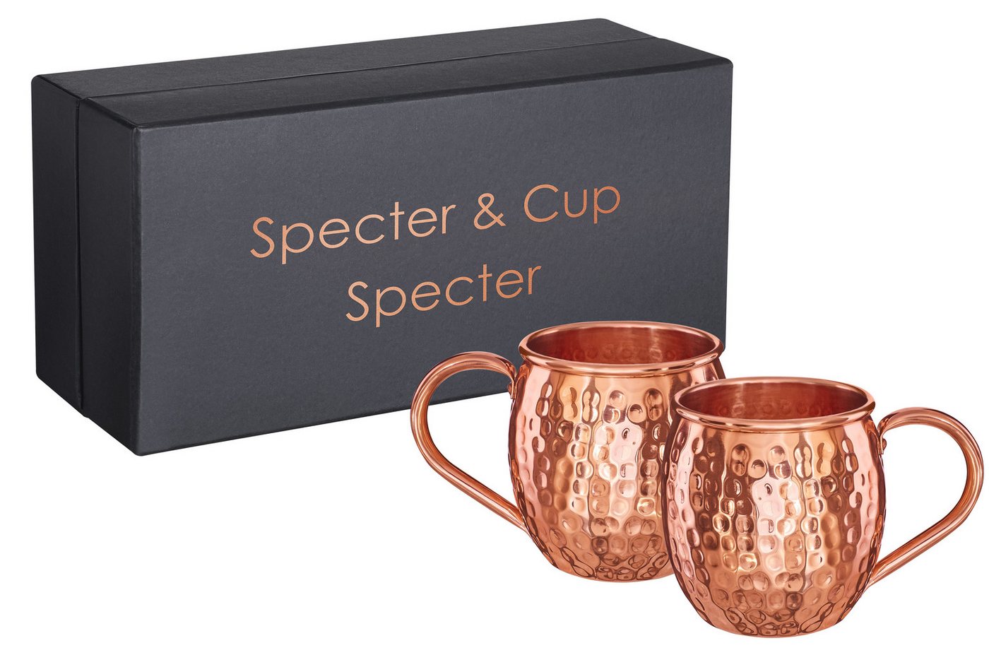 Specter & Cup Cocktail-Set Moscow Mule Kupferbecher 2er Set, (2-tlg., Moscow Mule Kupferbecher 500 ml) von Specter & Cup