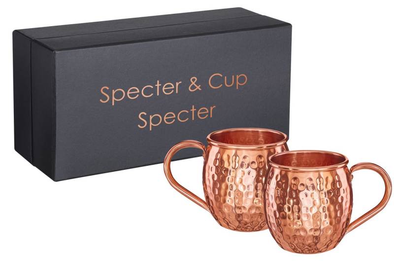 Specter & Cup Cocktail-Set Moscow Mule Kupferbecher 2er Set, (2-tlg., Moscow Mule Kupferbecher 500 ml) von Specter & Cup