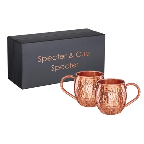 Specter & Cup Specter - Premium Moscow Mule Kupferbecher-Set 500ml, 2er-Set, Verpackt in Edlen Schwarzen Premiumbox, 100% Handgefertigte Becher Specter & Cup Specter - Premium Moscow Mule Kupferbecher-Set 500ml, 2er-Set, Verpackt in Edlen Schwarzen Premiumbox, 100% Handgefertigte Becher von Specter & Cup
