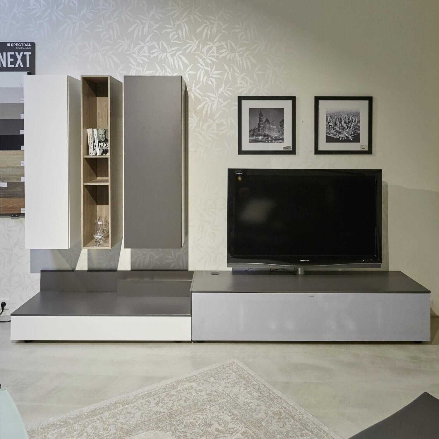 Media-Wohnwand Next Granite Weiß von Spectral Smart Furniture