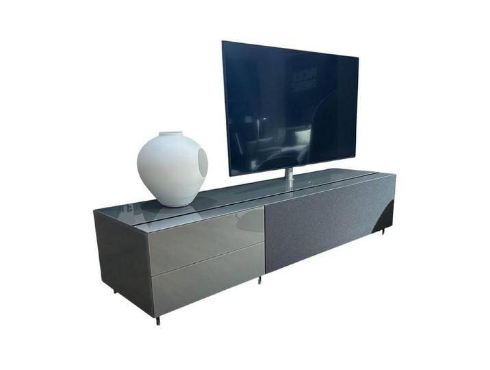 SPECTRAL Anbauschrank Lowboard Cocoon Glas Cement Grau Stofffront Graphite Grau, grau SPECTRAL Anbauschrank Lowboard Cocoon Glas Cement Grau Stofffront Graphite Grau, grau von Spectral