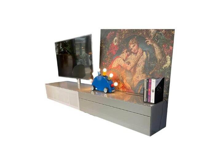 SPECTRAL Sideboard Wohnwand Ameno Cement Glas Korpus CM Cement Satiniert Grau von Spectral