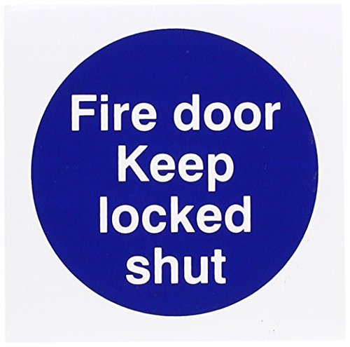 Spectrum Industrie 28.773,1 cm Fire Door Keep Locked Shut Selbstklebendes Vinyl-Zeichen, Mehrfarbig, 100 x 100 mm von Centurion