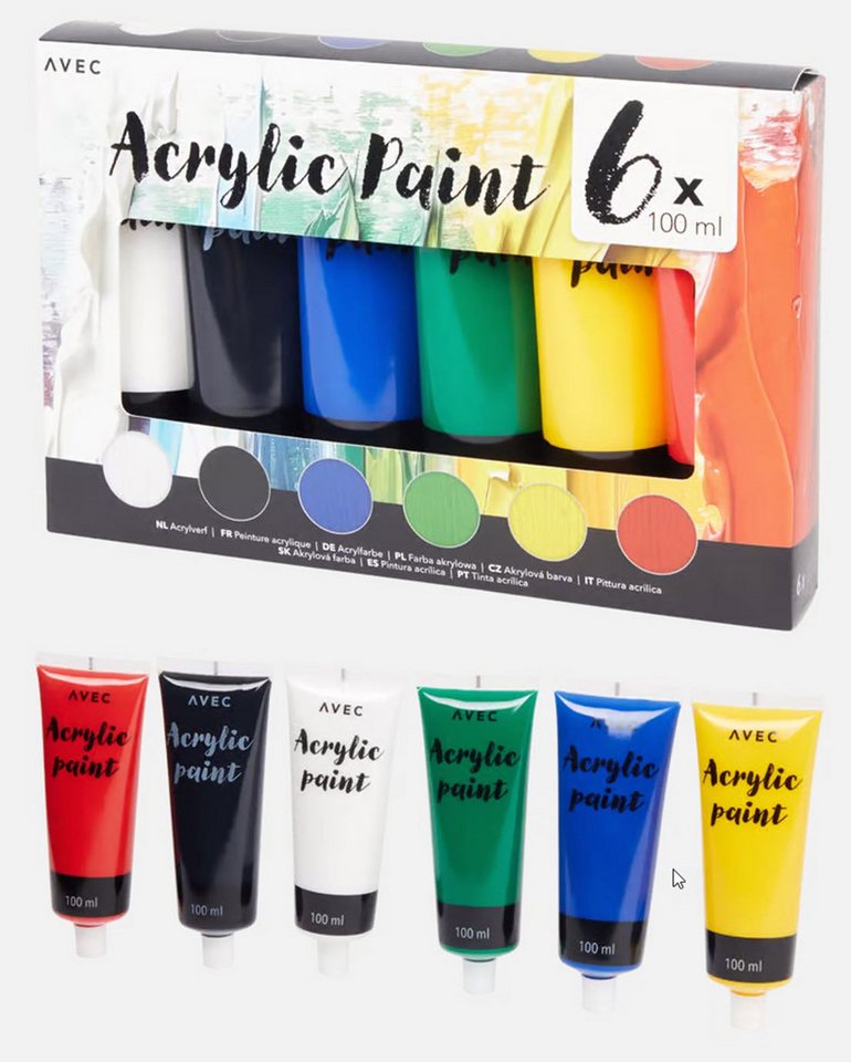 Spectrum Acrylfarbe Acrylfarbenset 6 x 100 ml von Spectrum