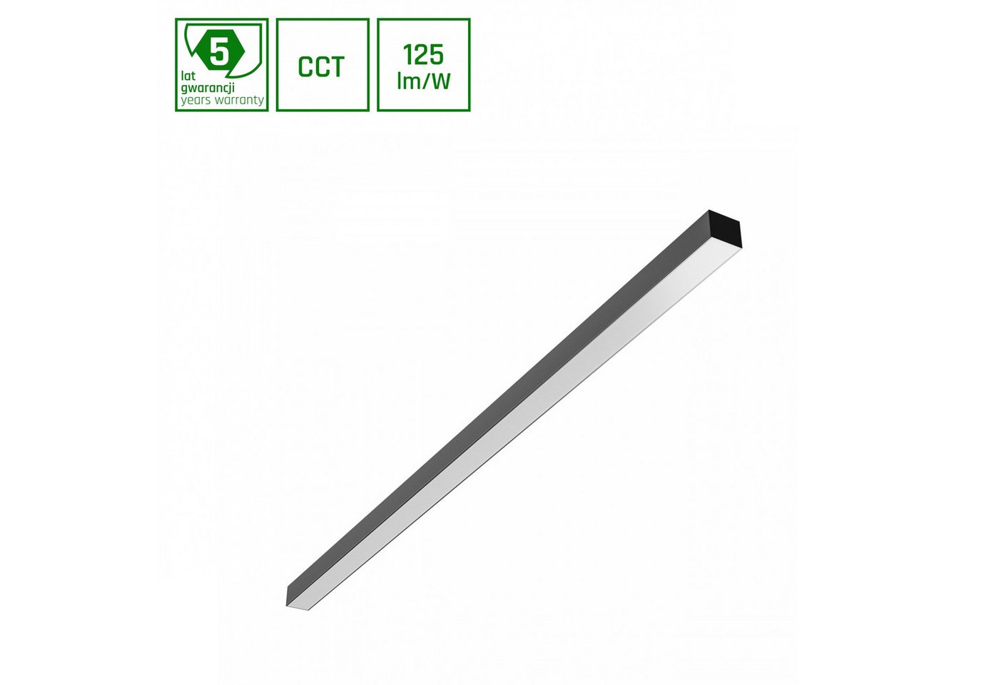 Spectrum Aufbauleuchte Deckenleuchte 120cm 40W 5000lm Schwarz 115° 230V IP20 2700-6000K CCT, Leuchtmittel fest integriert, CCT, einstellbare Lichtfarbe (CCT) von Spectrum