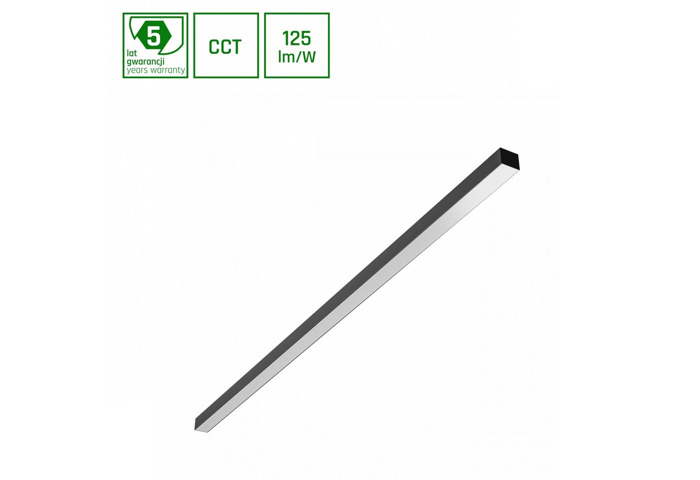 Spectrum Aufbauleuchte Deckenleuchte 150cm 50W 6250lm Schwarz 115° 230V IP20 2700-6000K CCT, Leuchtmittel fest integriert, CCT, einstellbare Lichtfarbe (CCT) von Spectrum