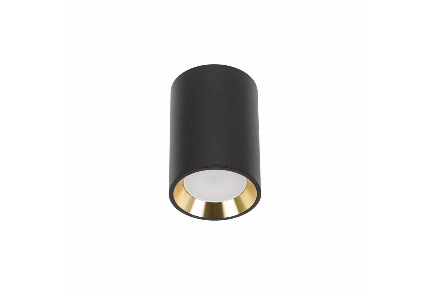 Spectrum Aufbauleuchte LED Aufbauleuchte Chloe Mini GU10 schwarz IP20 max.35W Deckenleuchte, Kein Leuchtmittel enthalten, Schwarz mit goldfarbenem Innenrand von Spectrum
