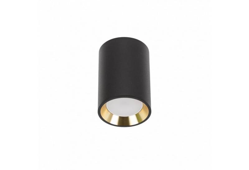 Spectrum Aufbauleuchte LED Aufbauleuchte Chloe Mini GU10 schwarz IP20 max.35W Deckenleuchte, Kein Leuchtmittel enthalten, Schwarz mit goldfarbenem Innenrand von Spectrum