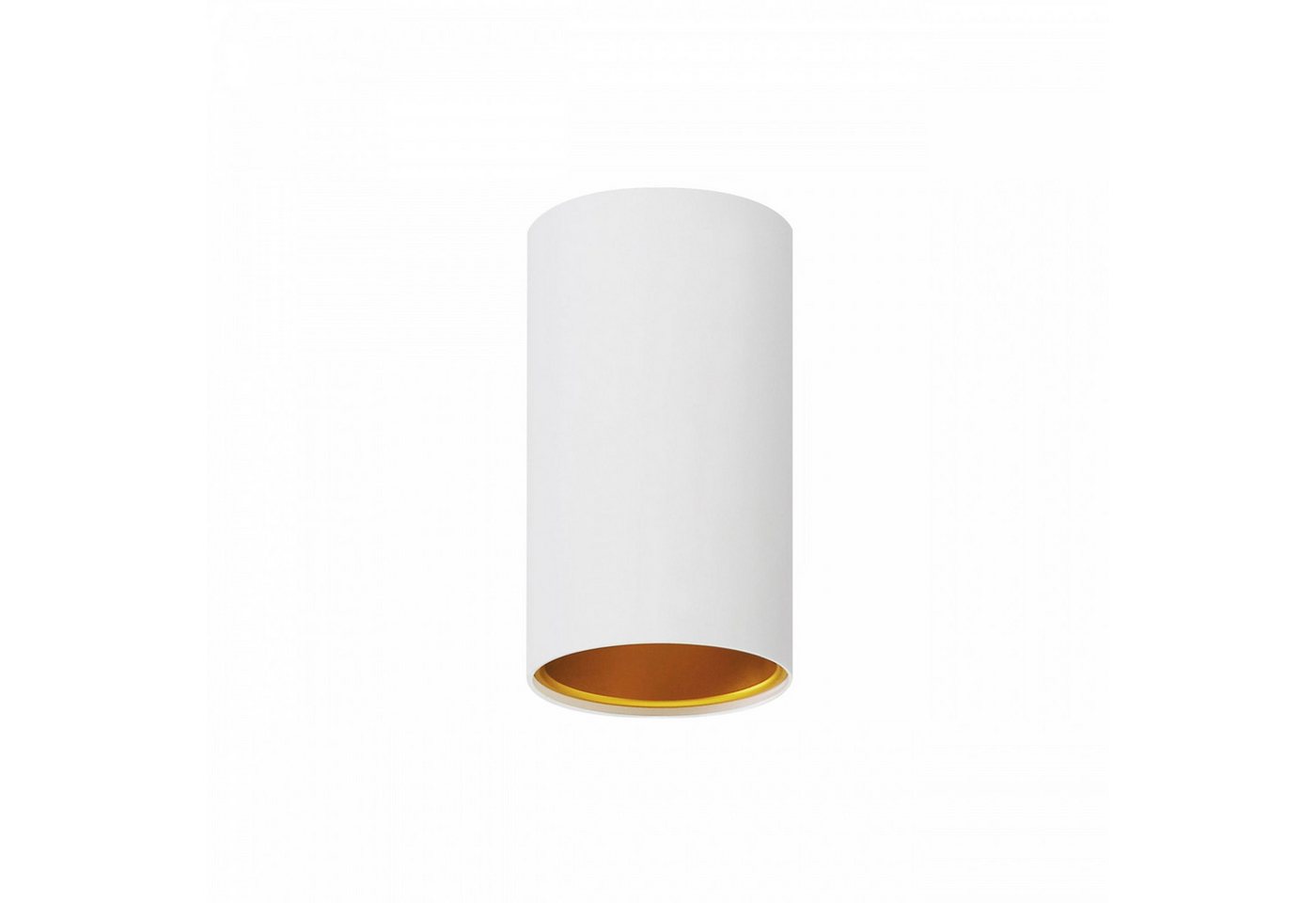 Spectrum Aufbauleuchte LED Chloe TUBA GU10 Aufbauleuchte weiß&Gold Deckenleuchte max.10W rund, Kein Leuchtmittel enthalten, goldene Innenseite, Max. 10W von Spectrum