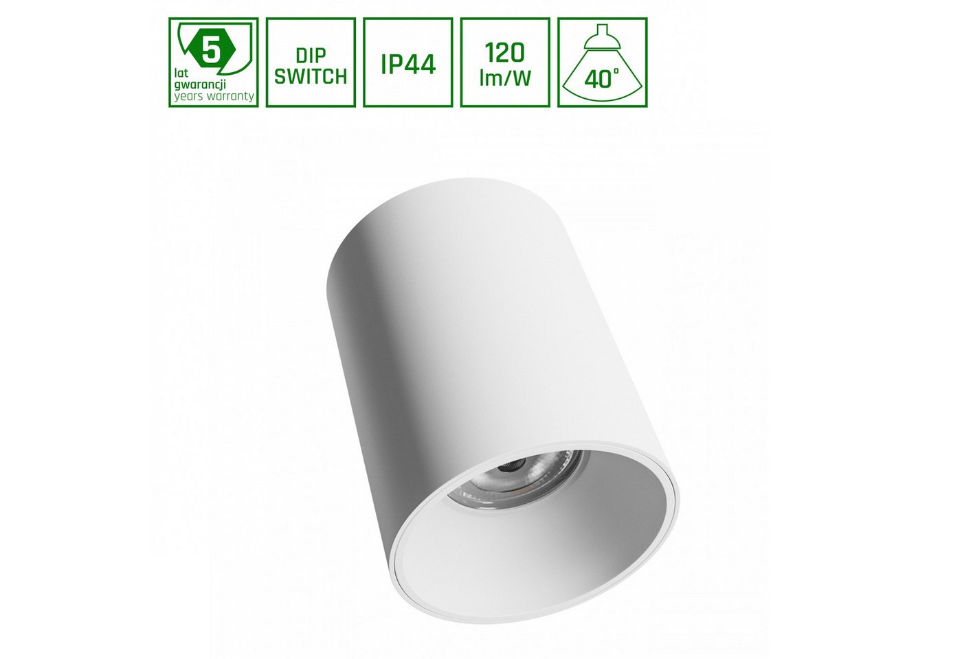 Spectrum Aufbauleuchte LED Deckenleuchte 14-27W 40° DIP SWITCH 3250lm UGR>19 Neutral 4000K, Leuchtmittel enthalten, Neutralweiß, IP44, 40°, DIP SWITCH, UGR >19 Spectrum Aufbauleuchte LED Deckenleuchte 14-27W 40° DIP SWITCH 3250lm UGR>19 Neutral 4000K, Leuchtmittel enthalten, Neutralweiß, IP44, 40°, DIP SWITCH, UGR >19 von Spectrum