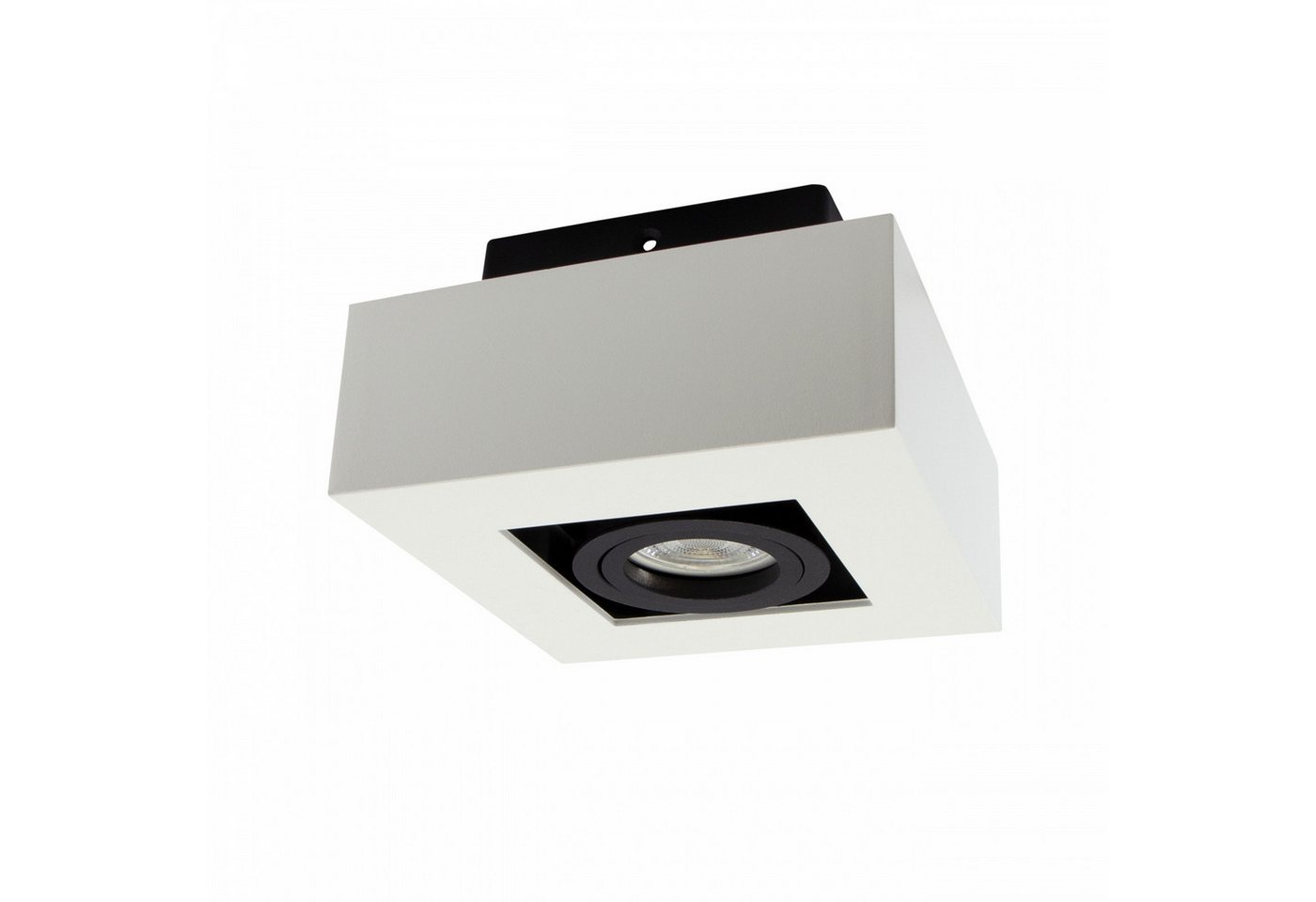 Spectrum Aufbauleuchte Mirora GU10 schwarz & weiß Deckenleuchte schwenkbar IP20 max.35W eckig, Kein Leuchtmittel enthalten, Schwenkbar von Spectrum