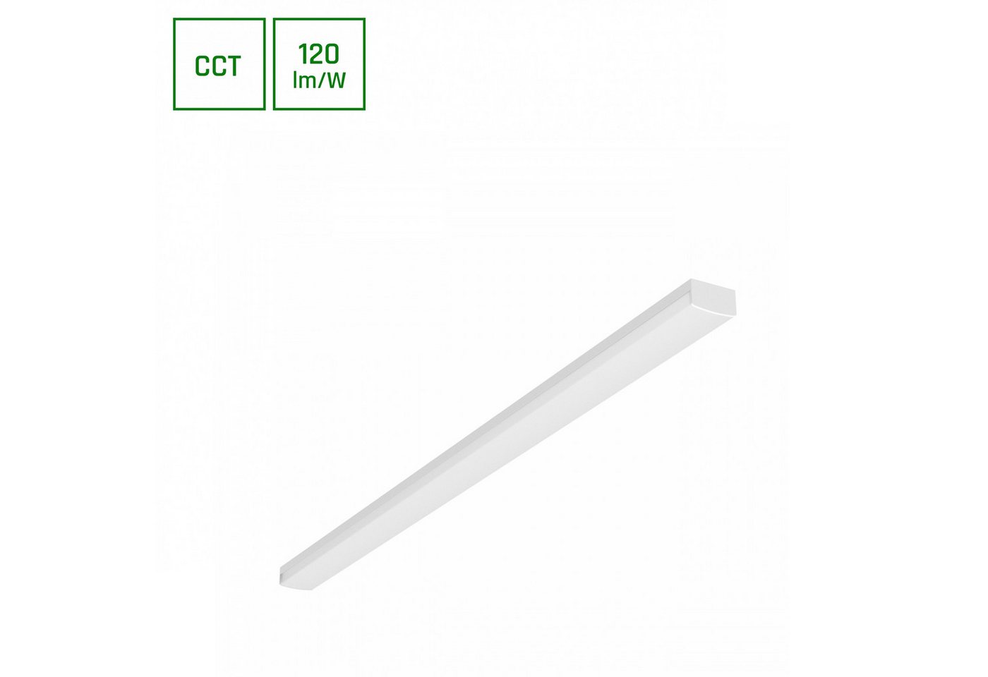 Spectrum Aufbauleuchte SUBTILO 120cm Deckenleuchte 30W 3600lm weiß 120° IP20 2700-6000K CCT, Leuchtmittel fest integriert, CCT, CCT von Spectrum