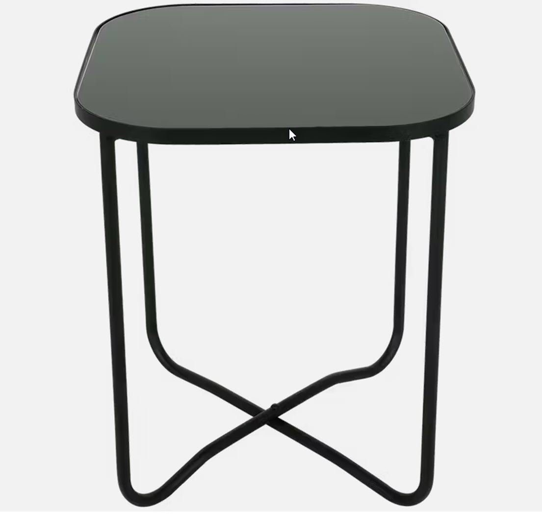 Spectrum Beistelltisch Beistelltisch Metall mit Spiegelglas schwarz 44 x 37 x 37 cm von Spectrum