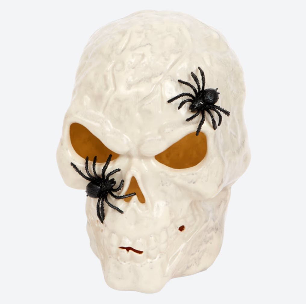Spectrum Dekofigur Halloween drehendes Licht Skull Totenkopf Totenschädel von Spectrum