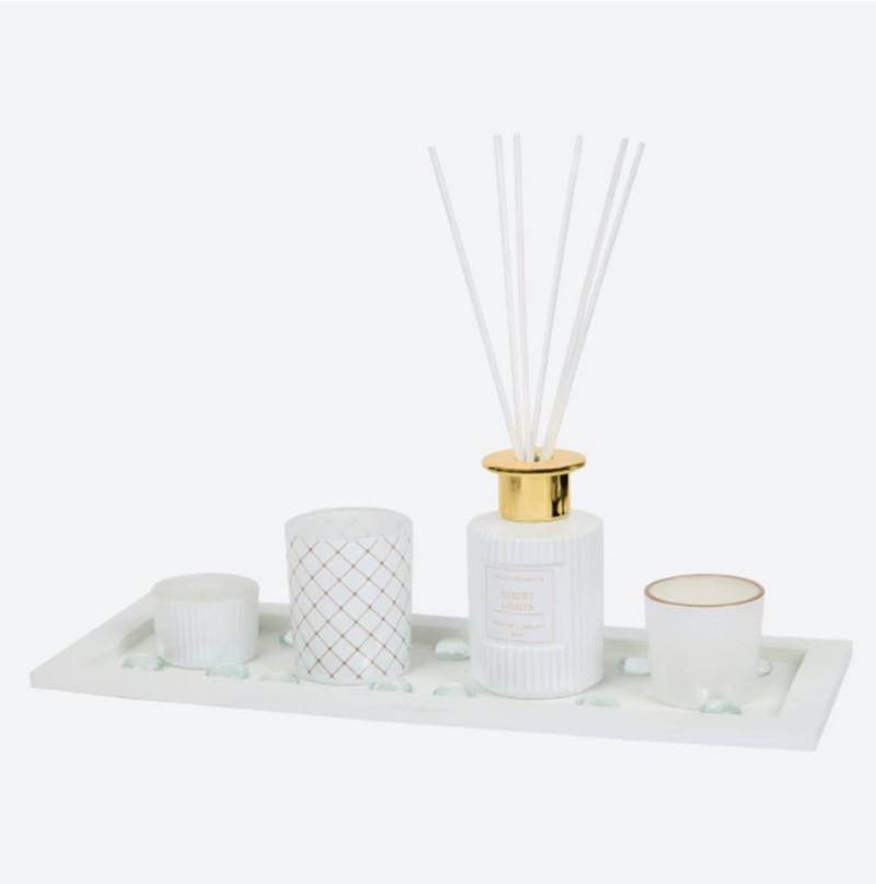 Spectrum Duftstäbchen 7-teiliges Duftset mit Tablett Diffuser und Teelicht Aroma Set (7-St) von Spectrum