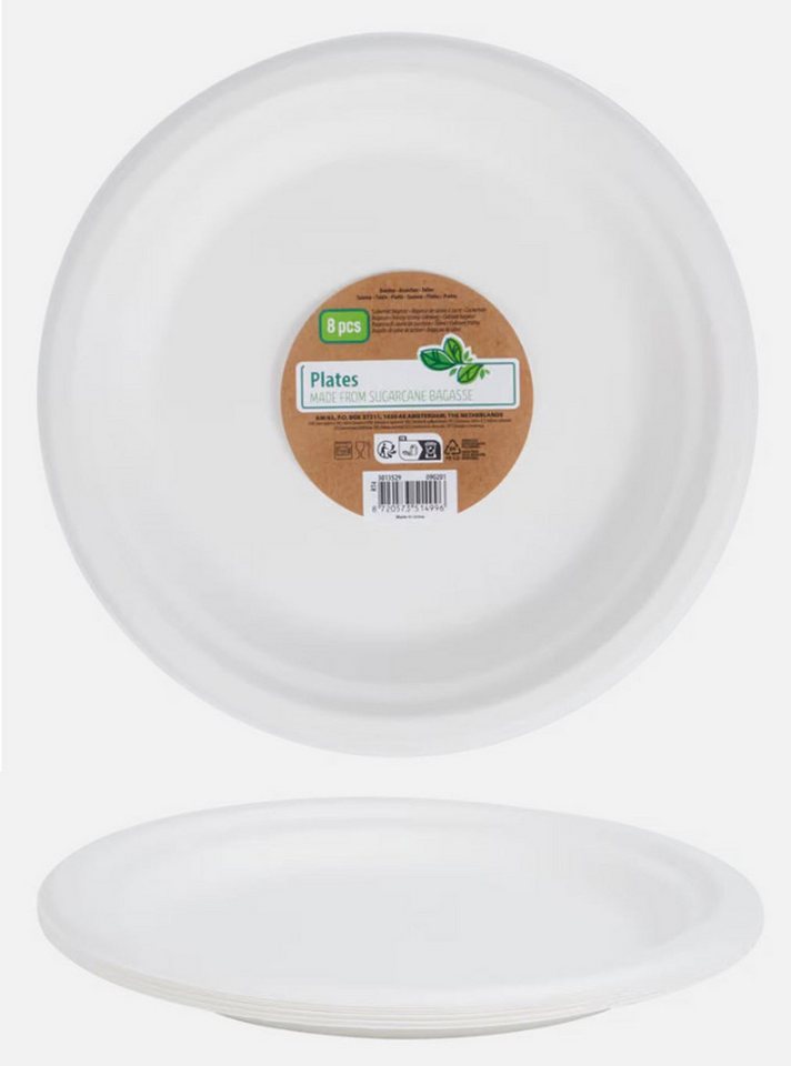 Spectrum Einwegteller Bio Einwegteller 3 Fäcker 40 Stück 23 cm, (40 St) von Spectrum