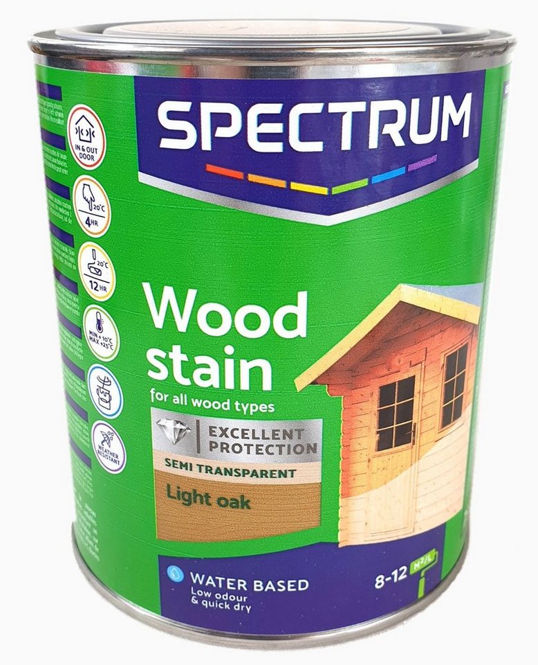 Spectrum Holzschutzlasur Holzlasur Eiche hell 750 ml, 750ml von Spectrum