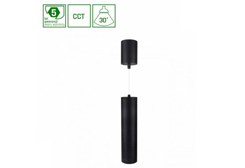 Spectrum LED Deckenleuchte 11W Deckenleuchte 1070lm schwarz 30° höhenverstellbar 2700-6000K CCT, Leuchtmittel fest integriert, CCT, Höhenverstellung von 0 - 160 cm, CCT von Spectrum