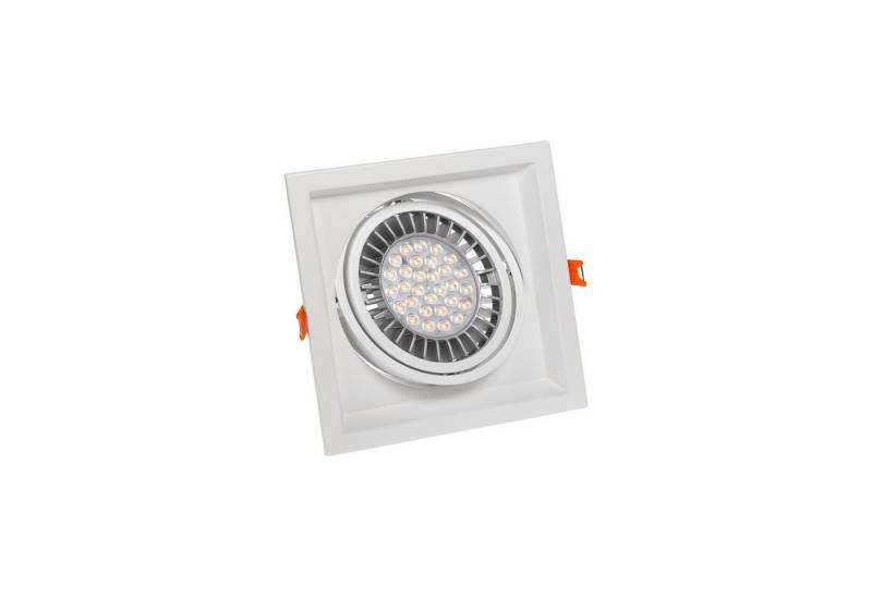 SpectrumLED LED Einbaustrahler LED GU10 AR111 Einbaustrahler Downlight max. 25W schwenkbar weiß eckig, schwenkbar von SpectrumLED