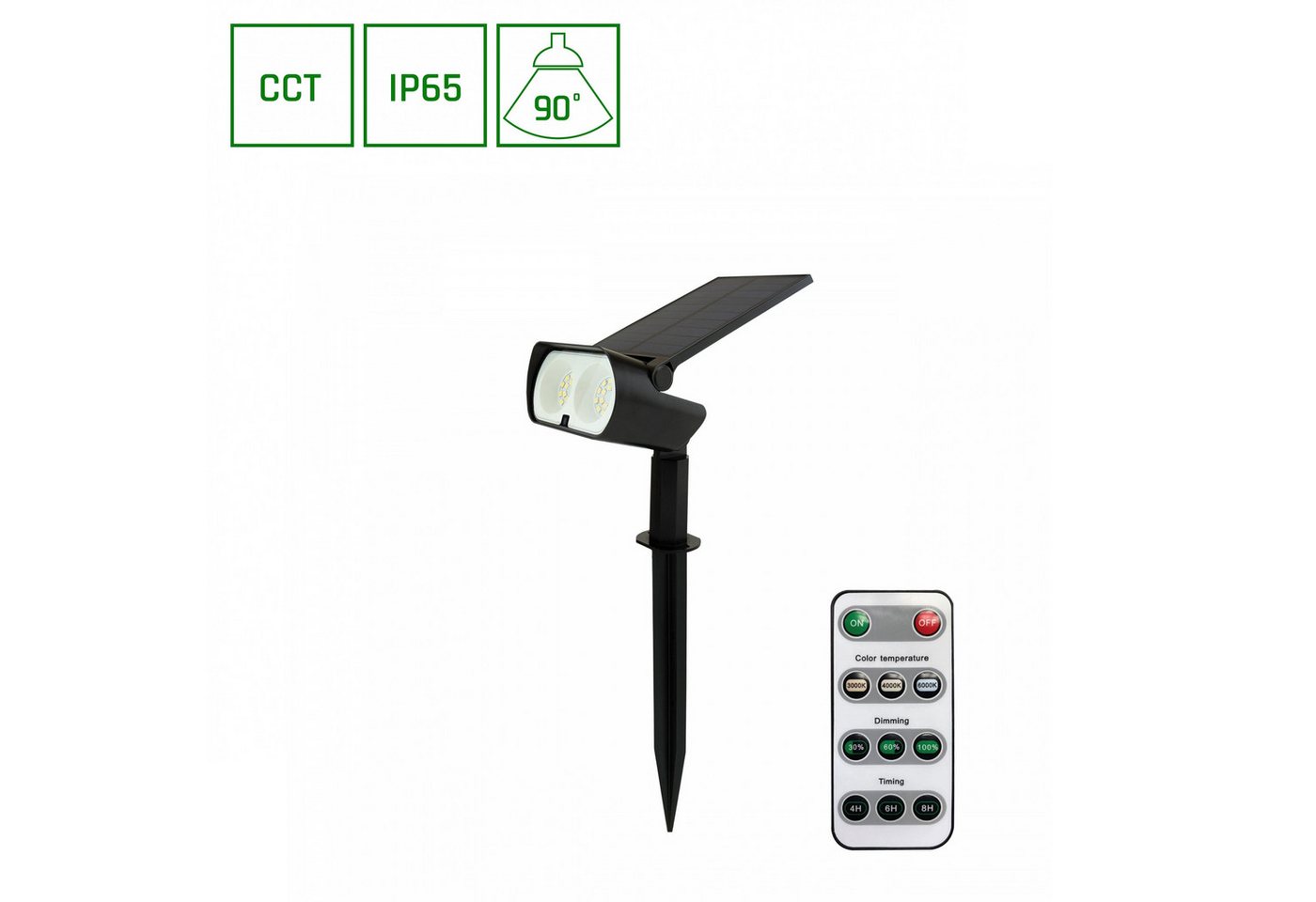 Spectrum LED Gartenleuchte LED Solarleuchte Gartenspot mit Erdspieß IP65 2W 200lm schwarz CCT, Leuchtmittel fest integriert, CCT, CCT-Funktion, Betriebsdauer >8~12 Stunden, Ladezeit 5 Stunden, IP65 Spectrum LED Gartenleuchte LED Solarleuchte Gartenspot mit Erdspieß IP65 2W 200lm schwarz CCT, Leuchtmittel fest integriert, CCT, CCT-Funktion, Betriebsdauer >8~12 Stunden, Ladezeit 5 Stunden, IP65 von Spectrum