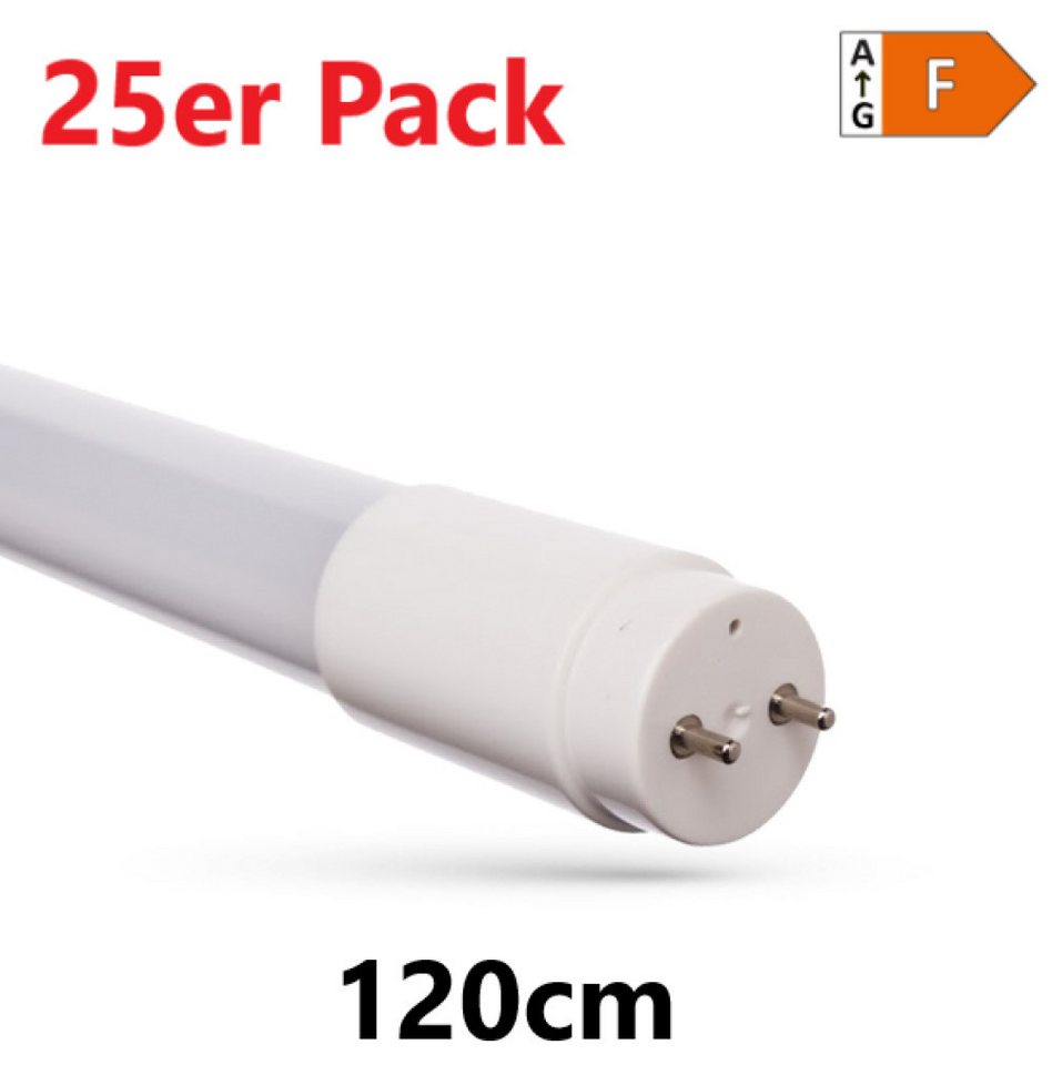 Spectrum LED-Leuchtmittel 25er Pack LED 120cm Röhre G13 Tube Glas T8 17W 1900lm Neutral 4000K, G13, Neutralweiß von Spectrum