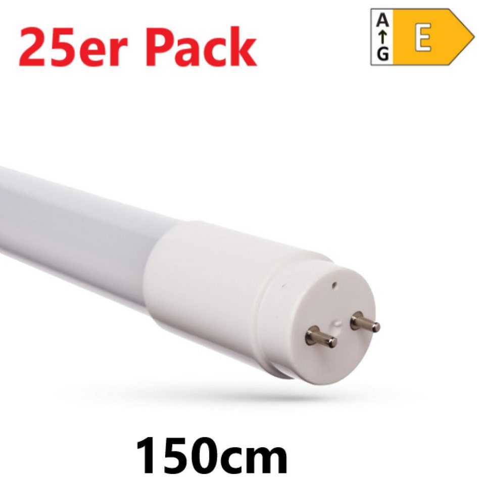 Spectrum LED-Leuchtmittel 25er Pack LED 150cm Röhre G13 Tube Glas T8 20W 2400lm Kaltweiß 6000K, G13, Kaltweiß von Spectrum