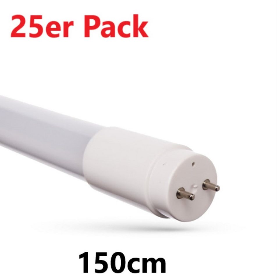 Spectrum LED-Leuchtmittel 25x Pack LED 150cm Röhre G13 Tube Glas T8 24W 2500lm Neutralweiß 4000K, G13, Neutralweiß von Spectrum