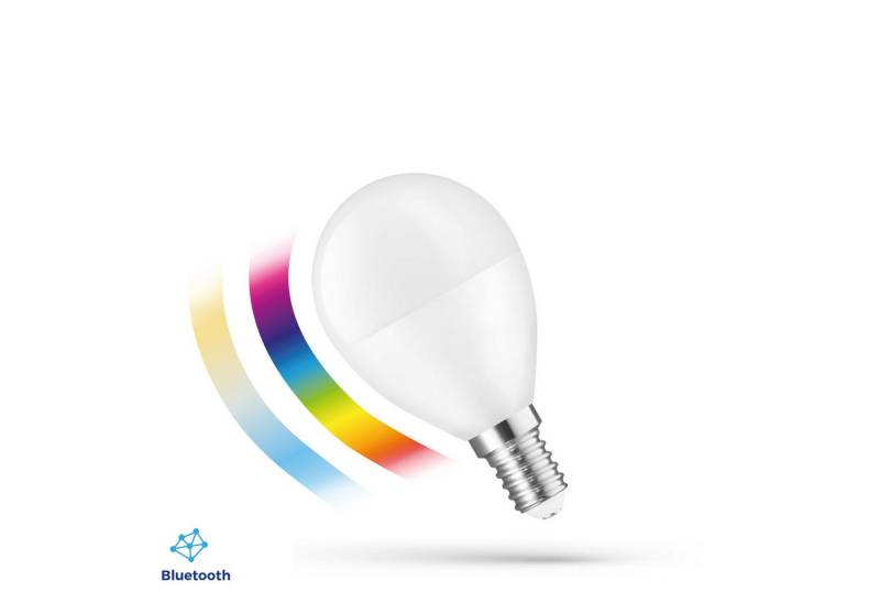 Spectrum LED-Leuchtmittel LED E14 G45 EASY SMART APP 4,9W = 42W 520lm BLUETOOTH 2700K-6000K DIMM, E14, CCT, CCT-Farbtemperatursteuerung - warmweiß bis tageslichtweiß, RGB von Spectrum