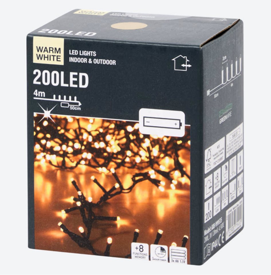 Spectrum LED-Lichterkette Weihnachtsbeleuchtung 200 LED 400 cm von Spectrum