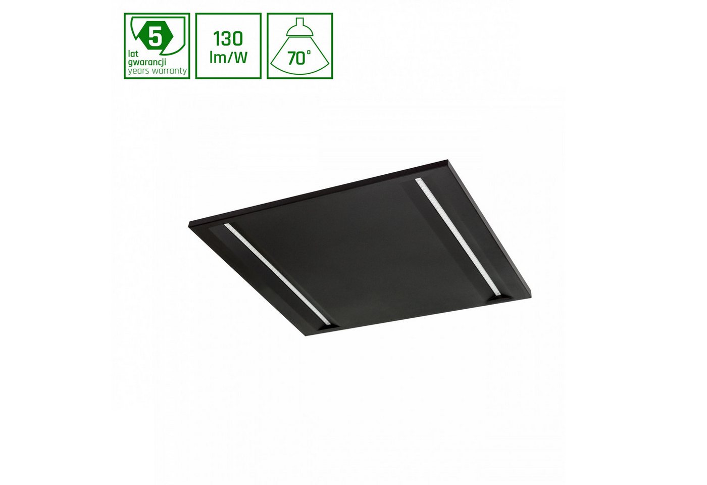 Spectrum LED Panel LED Panel 44W eckig 60x60cm schwarz 5700lm 70° IP20 Neutralweiß 4000K, Leuchtmittel fest integriert, Neutralweiß, UGR<16 Spectrum LED Panel LED Panel 44W eckig 60x60cm schwarz 5700lm 70° IP20 Neutralweiß 4000K, Leuchtmittel fest integriert, Neutralweiß, UGR<16 von Spectrum