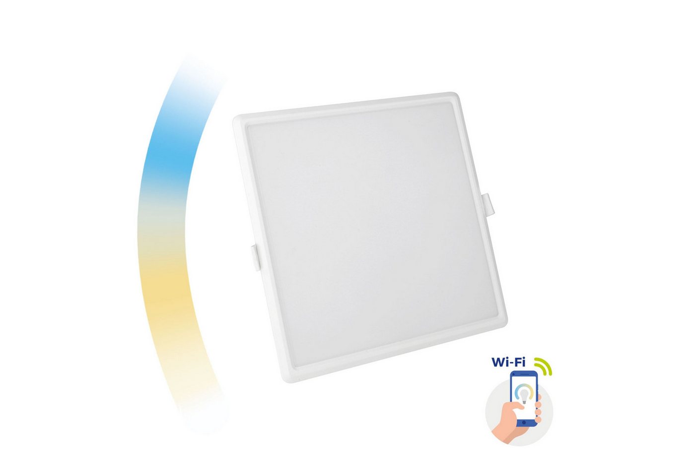 Spectrum LED Panel LED Panel SMART Einbauleuchte 22W 2000lm Alexa CCT 3000K-6500K DIMMBA, Leuchtmittel fest integriert, CCT, LED-Deckenlampe von Spectrum