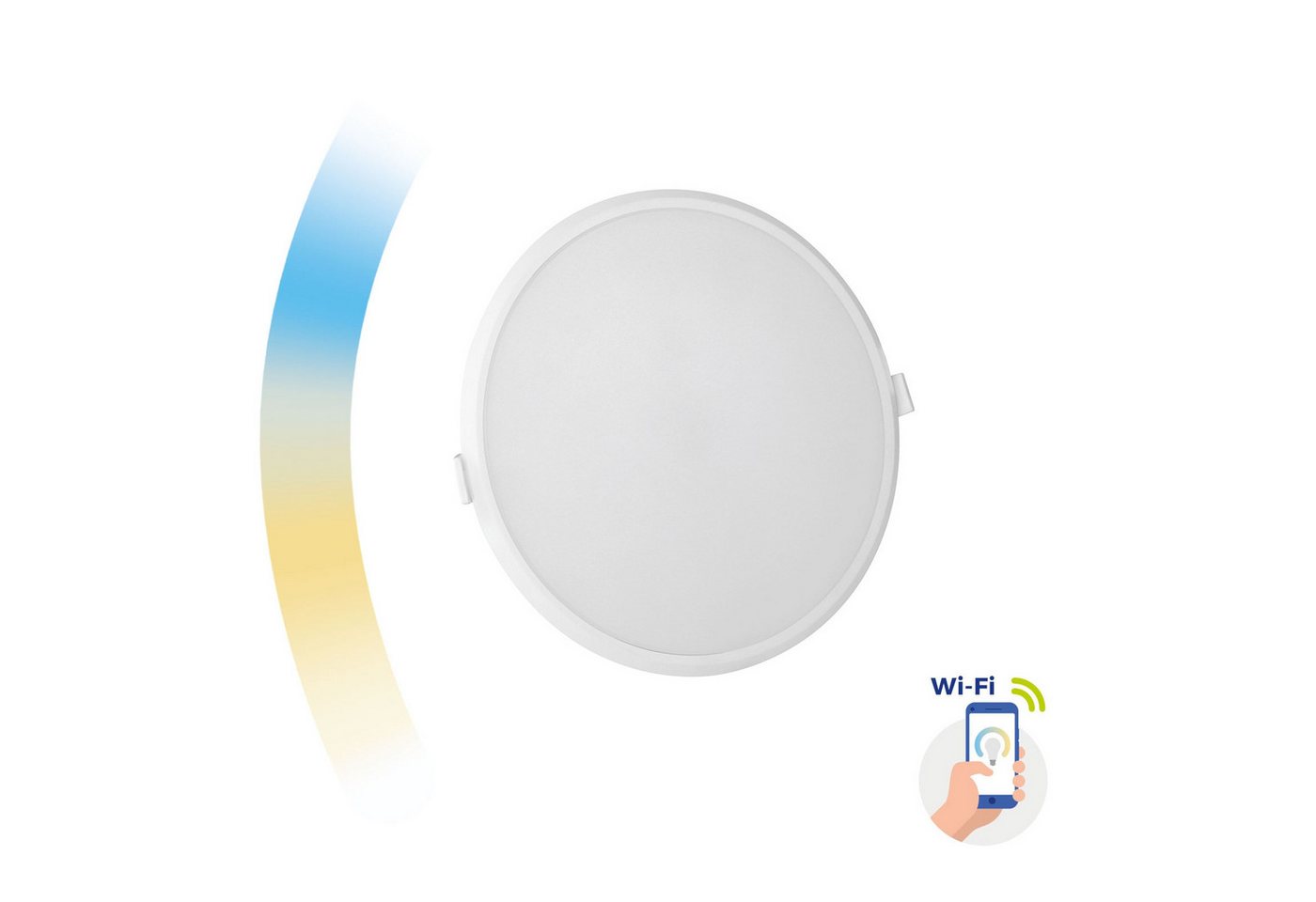 Spectrum LED Panel LED Panel SMART Einbauleuchte 22W 2000lm Alexa CCT 3000K-6500K DIMMBAR, Leuchtmittel fest integriert, CCT, LED-Deckenlampe, CCT von Spectrum
