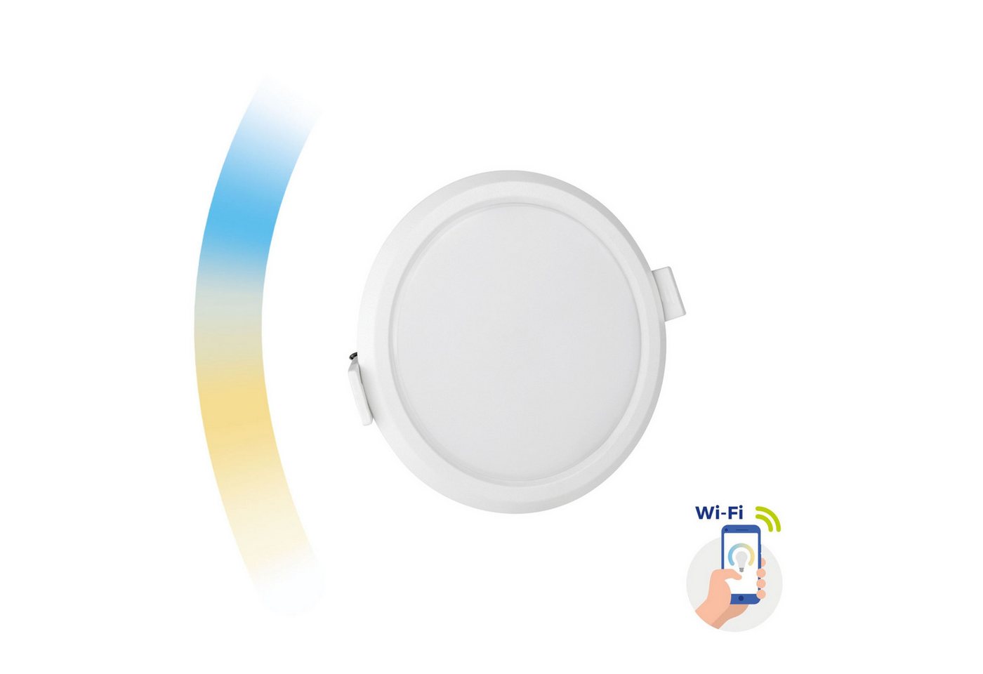 Spectrum LED Panel LED Panel SMART Einbauleuchte 6W 520lm Alexa CCT 3000K-6500K DIMMBAR, Leuchtmittel fest integriert, CCT, LED-Deckenlampe von Spectrum
