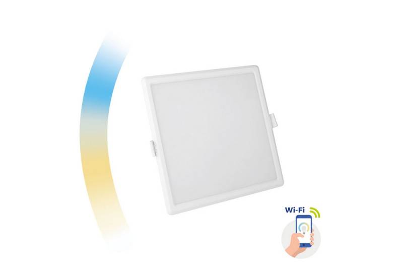 Spectrum LED Panel Panel SMART Einbauleuchte 12W eckig 1150lm Alexa CCT 3000K-6500K DIMM, Leuchtmittel fest integriert, CCT, LED-Deckenlampe von Spectrum