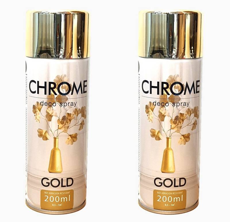Spectrum Sprühflasche 2 x Dosen Hochwertiger Goldspray mit chromgold -Effekt 200 ml von Spectrum