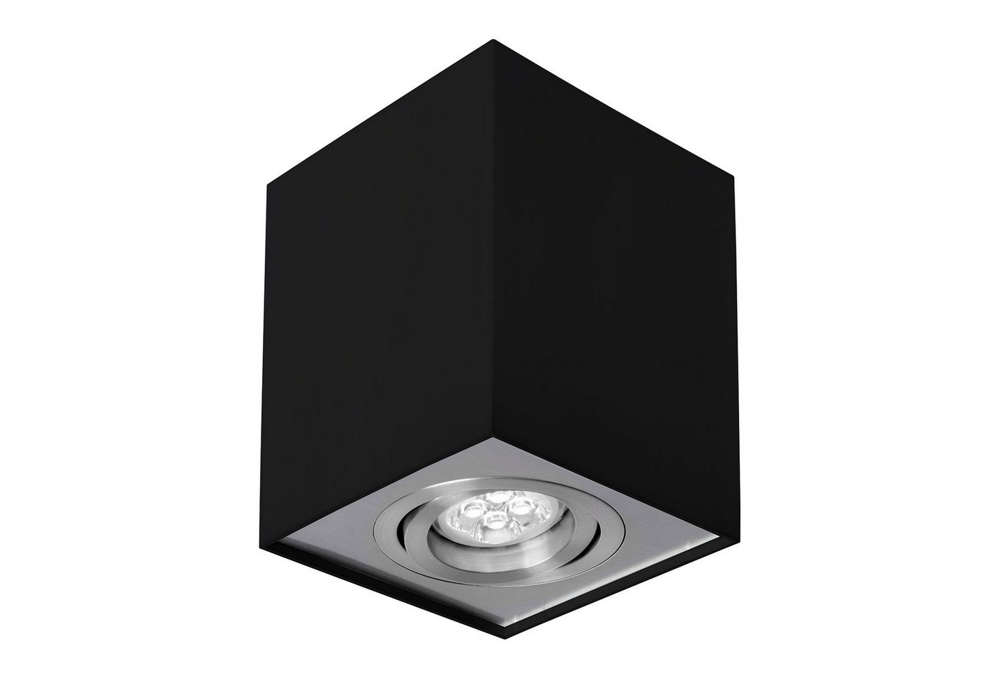 SpectrumLED Aufbauleuchte Chloe GU10 schwenkbar schwarz Deckenleuchte downlight max.10W eckig, ohne Leuchtmittel, Schwenkbar, Downlight von SpectrumLED