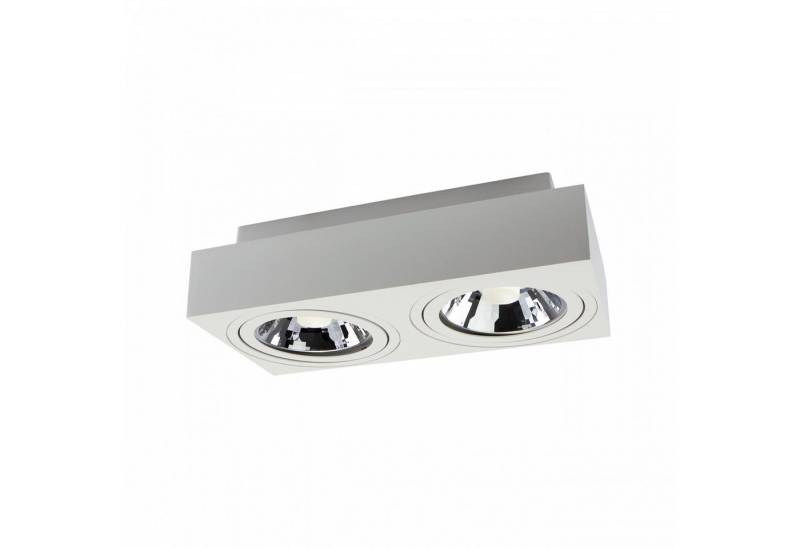 SpectrumLED Aufbauleuchte LED Mirora GU10 AR111 2 fach Deckenleuchte weiß IP20 max. 2x 35W eckig, ohne Leuchtmittel, schwenkbar von SpectrumLED