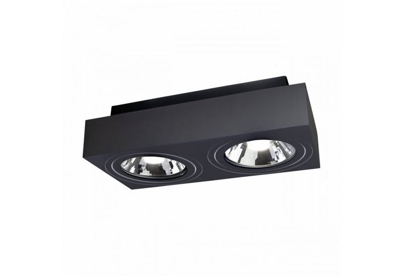 SpectrumLED Aufbauleuchte LED Mirora GU10 AR111 2fach Deckenleuchte schwarz IP20 max.2x35W eckig, ohne Leuchtmittel, schwenkbar von SpectrumLED