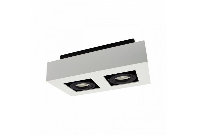 SpectrumLED Aufbauleuchte Mirora GU10 2 fach Deckenleuchte schwarz&weiß schwenkbar max.35W eckig, schwenkbar von SpectrumLED
