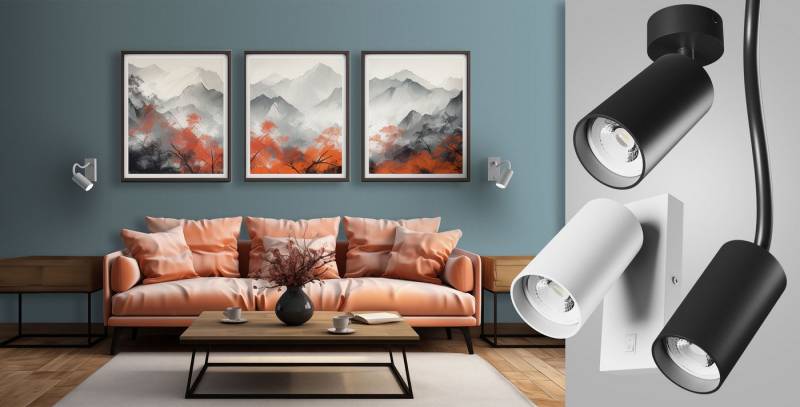 SpectrumLED Außen-Wandleuchte Wandleuchte SQUALLA VARIOSA GU10 mit Schalter IP20 rund weiß max. 10W, mit Schalter, schwenkbar von SpectrumLED