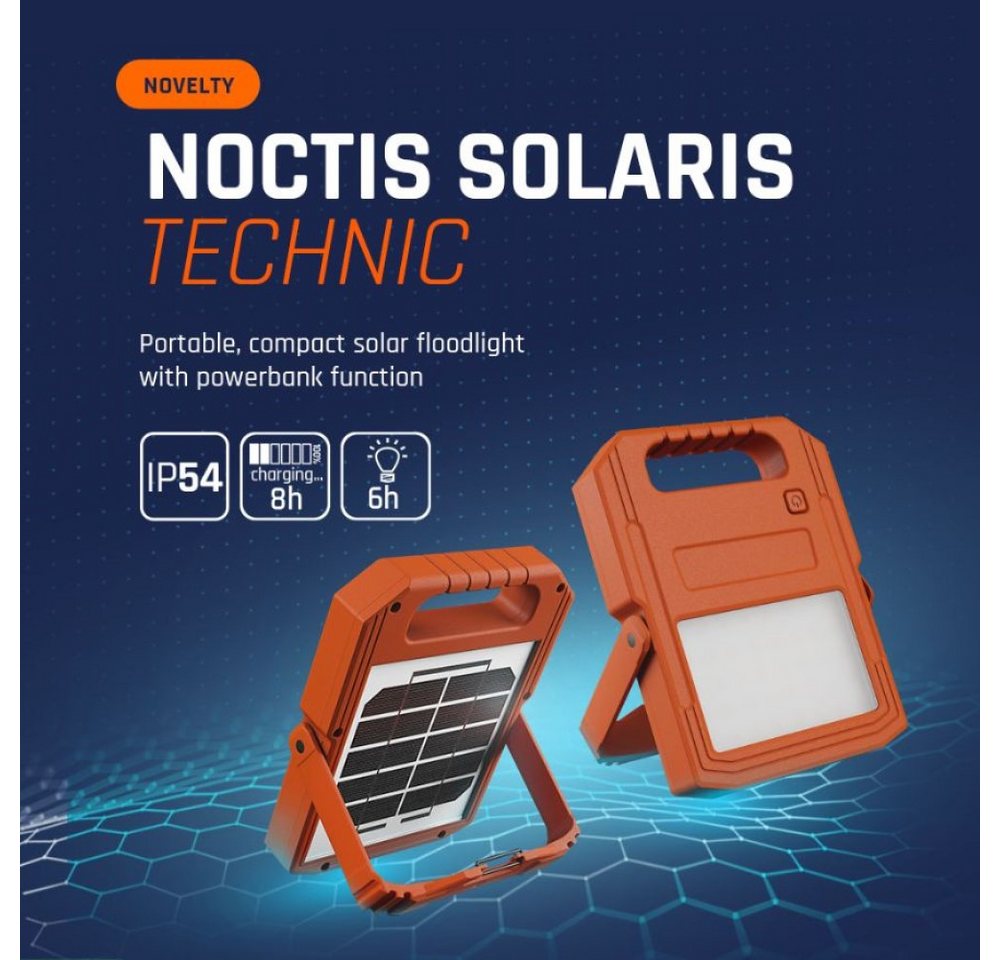 SpectrumLED Deckenfluter Noctis Fluter Solar Strahler 10W 1000lm IP54 Kalt 6000K mit Powerbank, Kaltweiß, Solar, mit Powerbank von SpectrumLED