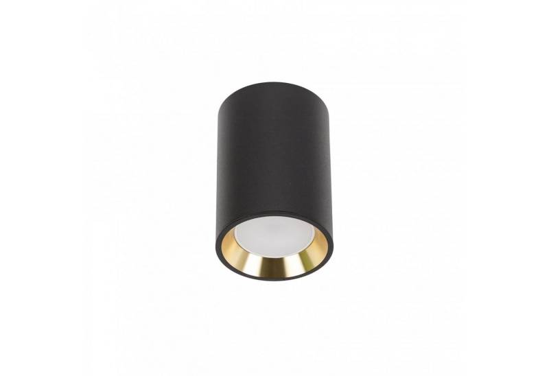 SpectrumLED Deckenleuchten Aufbauleuchte Chloe Mini GU10 schwarz IP20 max.50W Deckenleuchte rund, ohne Leuchtmittel, weiß mit gold von SpectrumLED